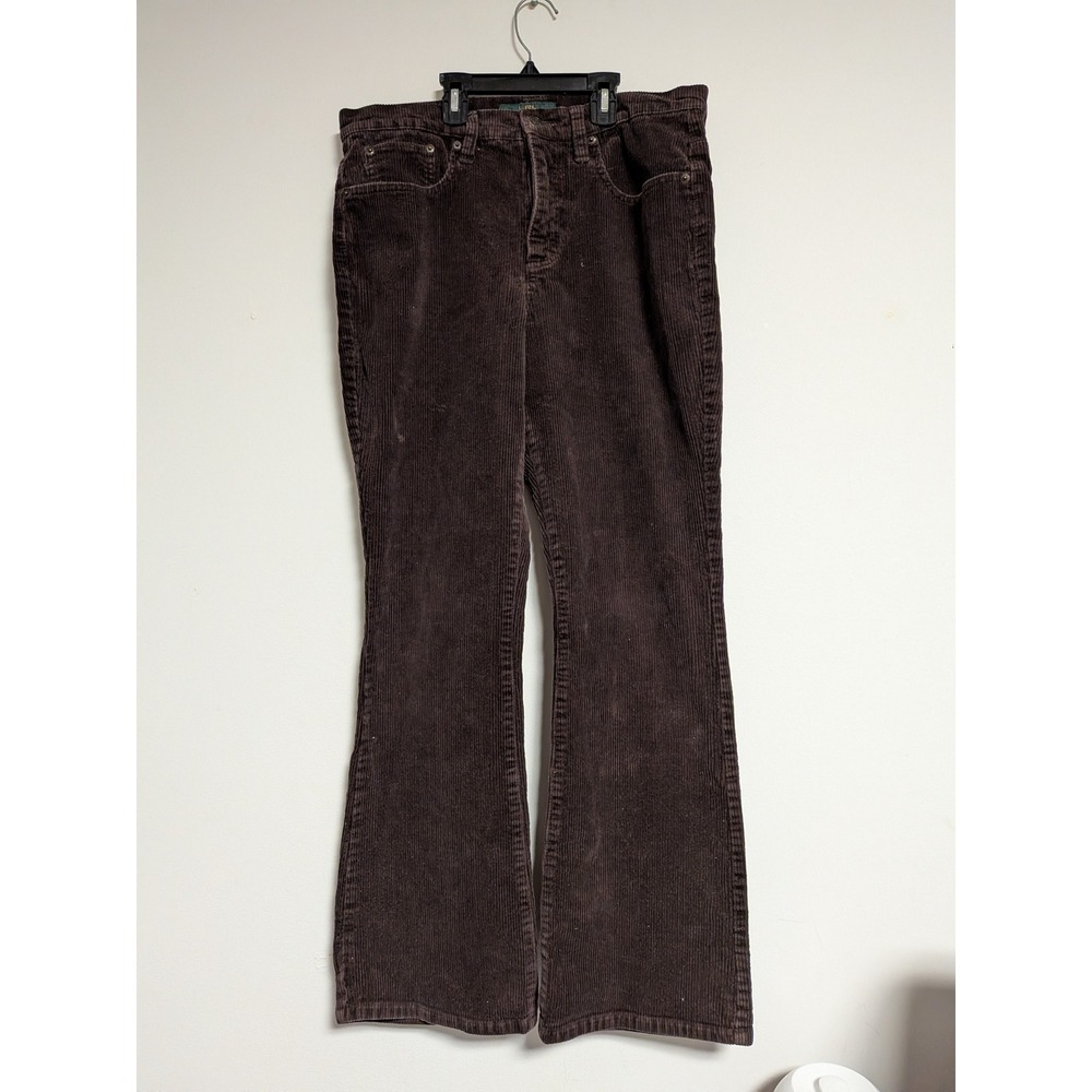 Lauren Ralph‎ Lauren Brown Corduroy Pants Classic Bootcut Womens 12 LRL Jeans Co